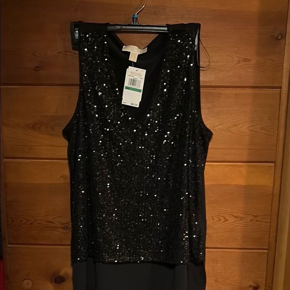 Michael Kors Black Sequin V-Neck Camisole